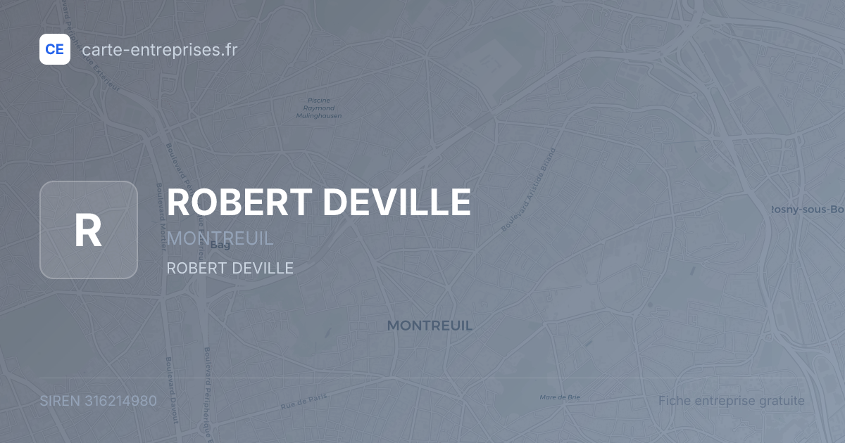 ROBERT DEVILLE — 316214980 — fiche entreprise