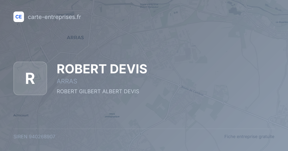 ROBERT DEVIS — 940268907 — fiche entreprise