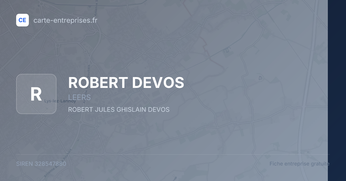 ROBERT DEVOS — 328547880 — fiche entreprise