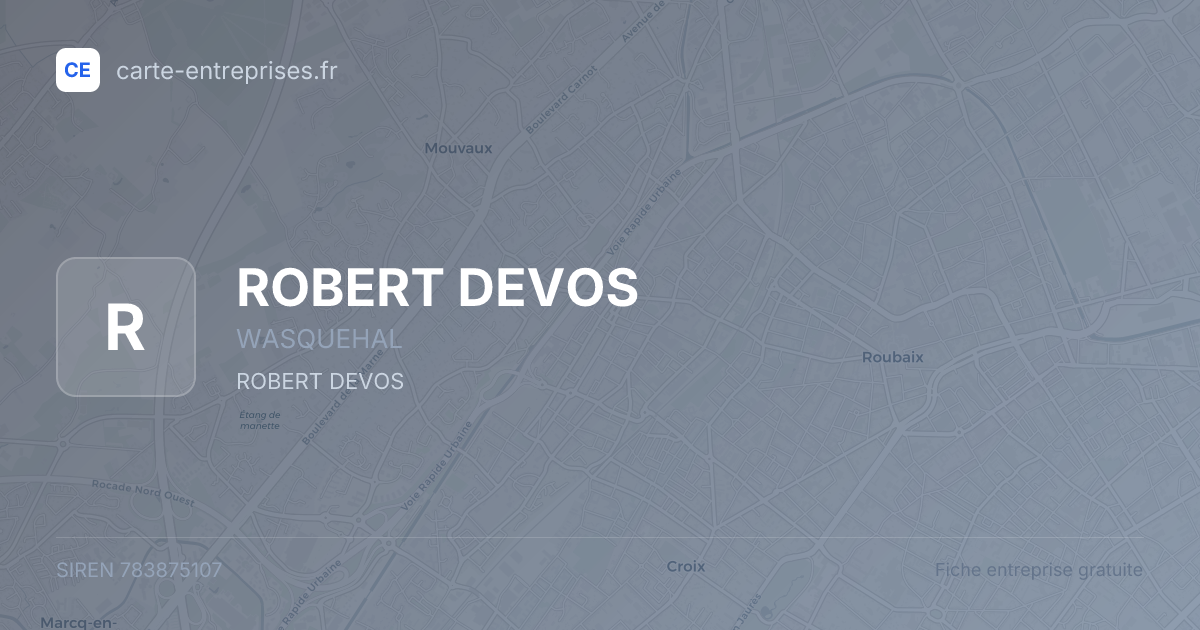 ROBERT DEVOS — 783875107 — fiche entreprise