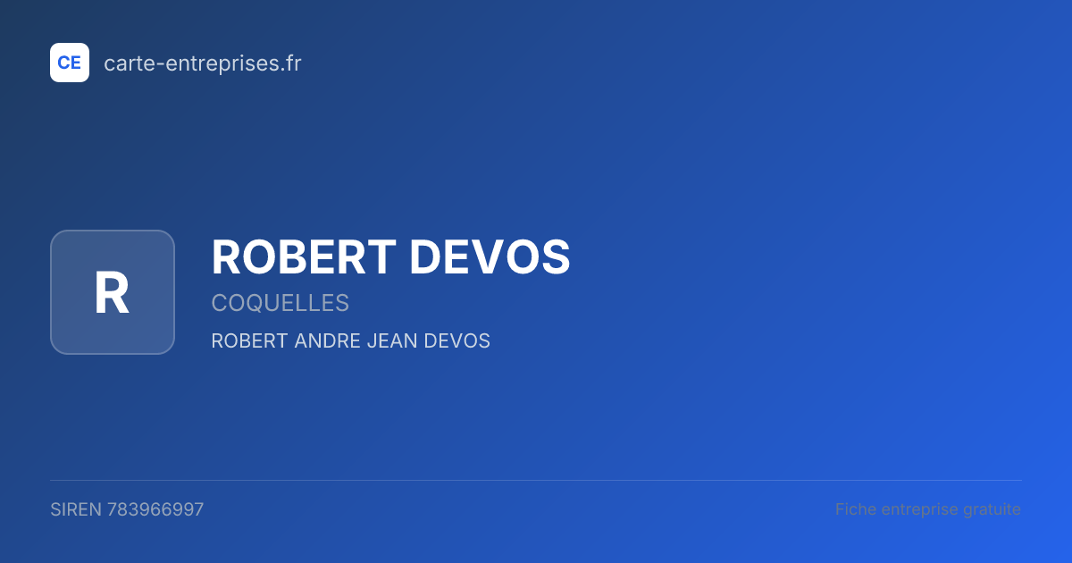 ROBERT DEVOS — 783966997 — fiche entreprise