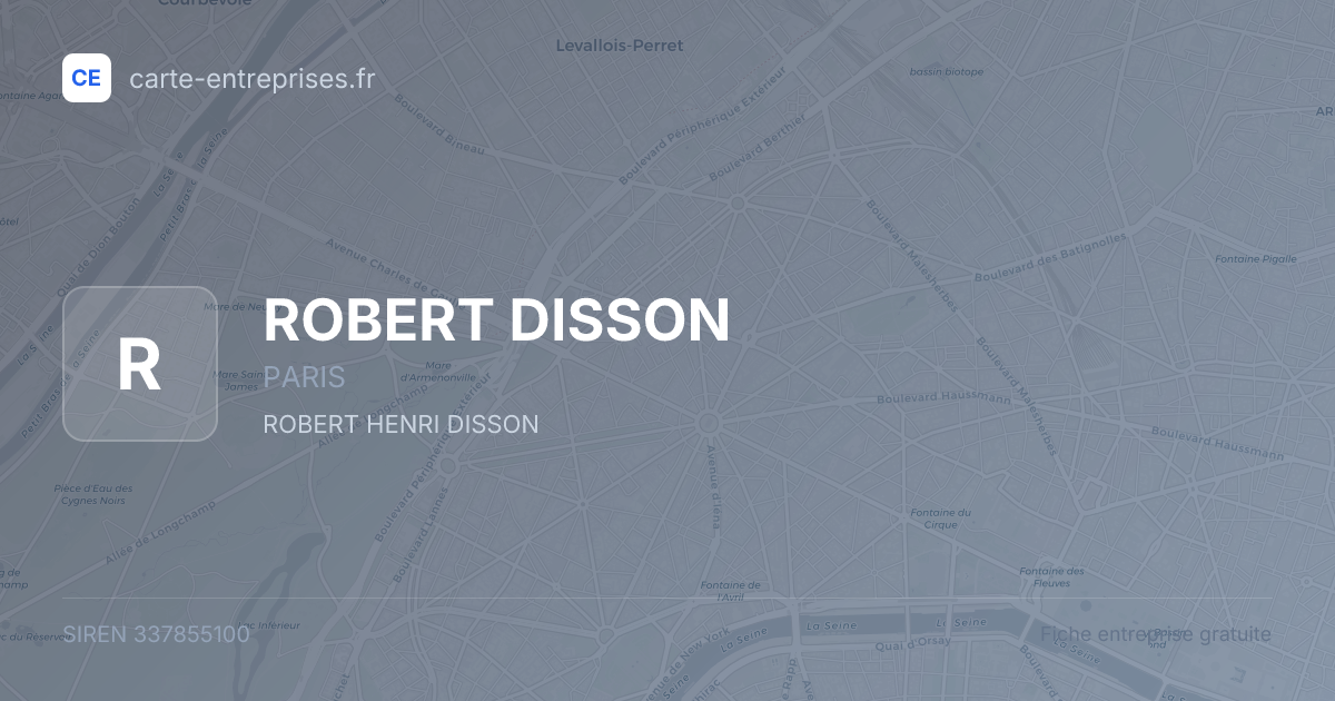 ROBERT DISSON — 337855100 — fiche entreprise