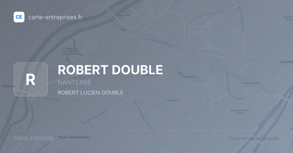ROBERT DOUBLE — 326191095 — fiche entreprise
