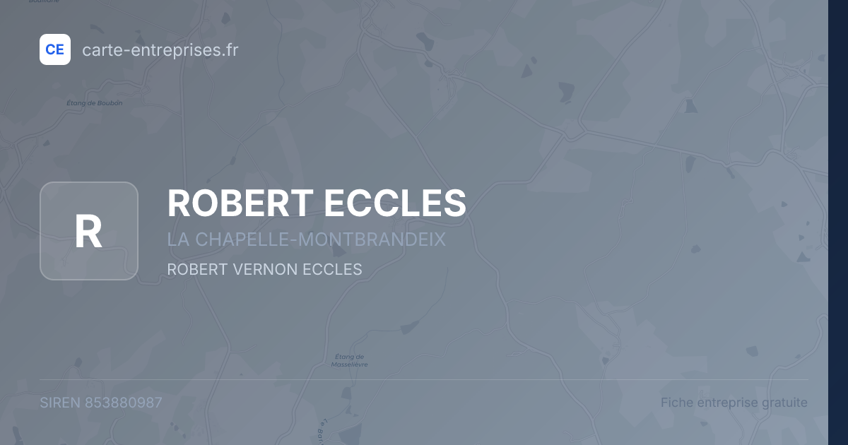 ROBERT ECCLES — 853880987 — fiche entreprise