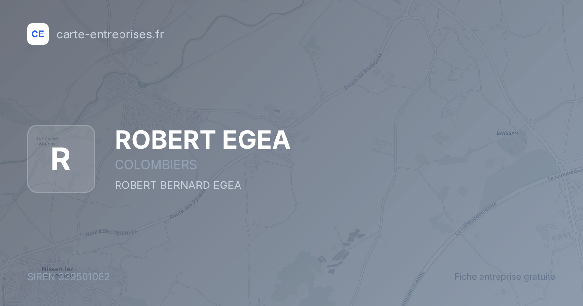 ROBERT EGEA — 339501082 — fiche entreprise