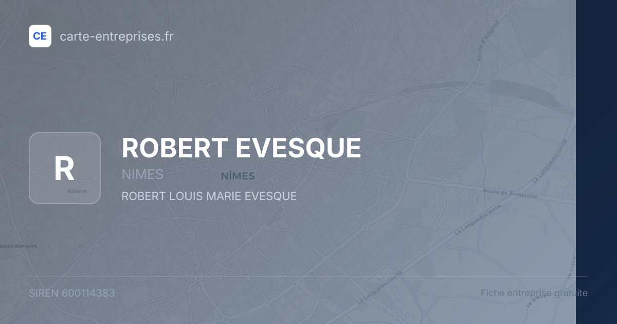 ROBERT EVESQUE — 600114383 — fiche entreprise