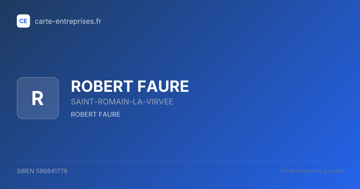 ROBERT FAURE — 596641779 — fiche entreprise