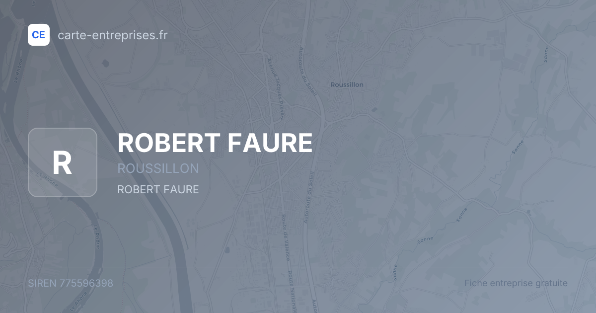 ROBERT FAURE — 775596398 — fiche entreprise