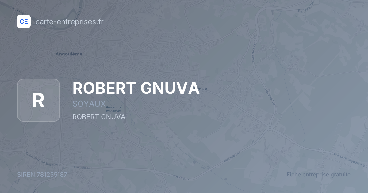 ROBERT GNUVA — 781255187 — fiche entreprise