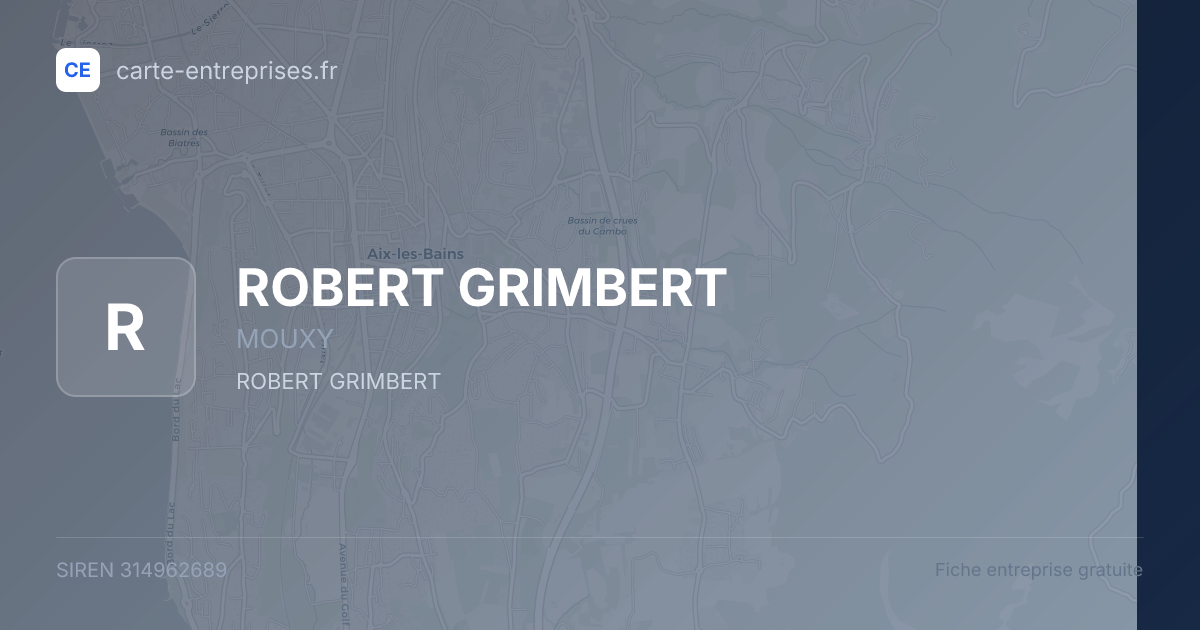 ROBERT GRIMBERT — 314962689 — fiche entreprise