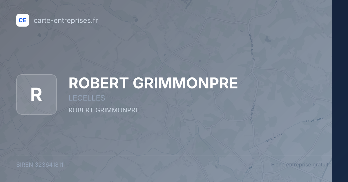 ROBERT GRIMMONPRE — 323641811 — fiche entreprise