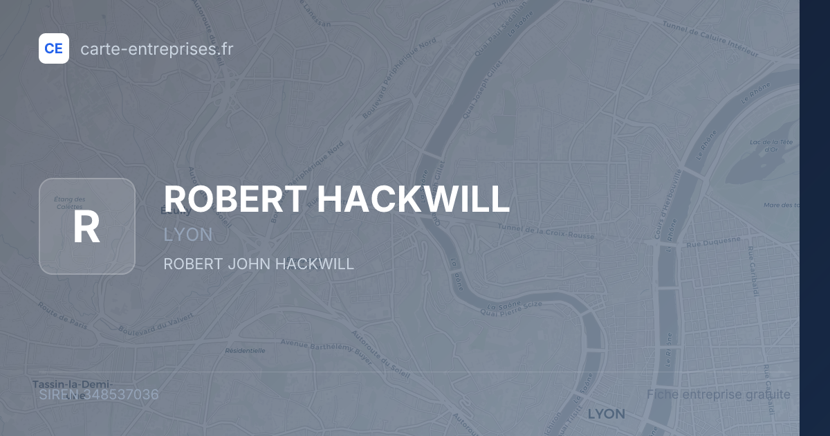 ROBERT HACKWILL — 348537036 — fiche entreprise