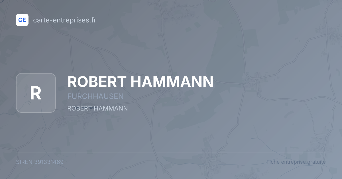 ROBERT HAMMANN — 391331469 — fiche entreprise