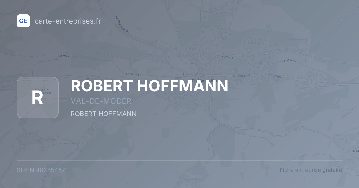 ROBERT HOFFMANN — 402854871 — fiche entreprise