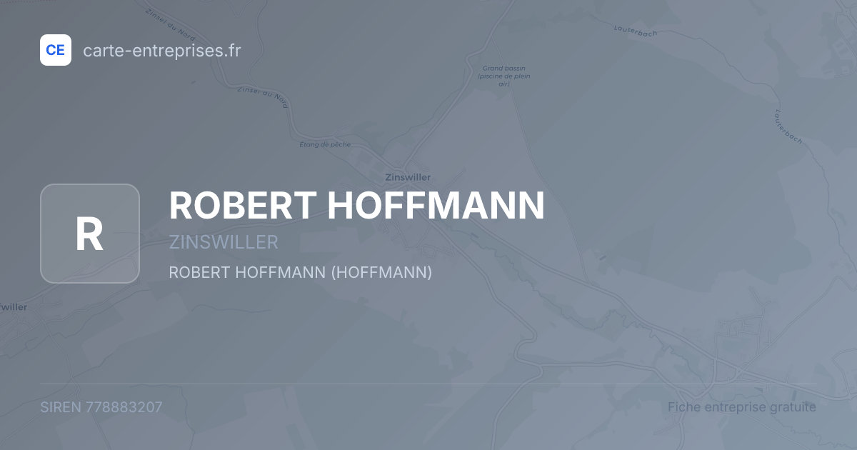 ROBERT HOFFMANN — 778883207 — fiche entreprise