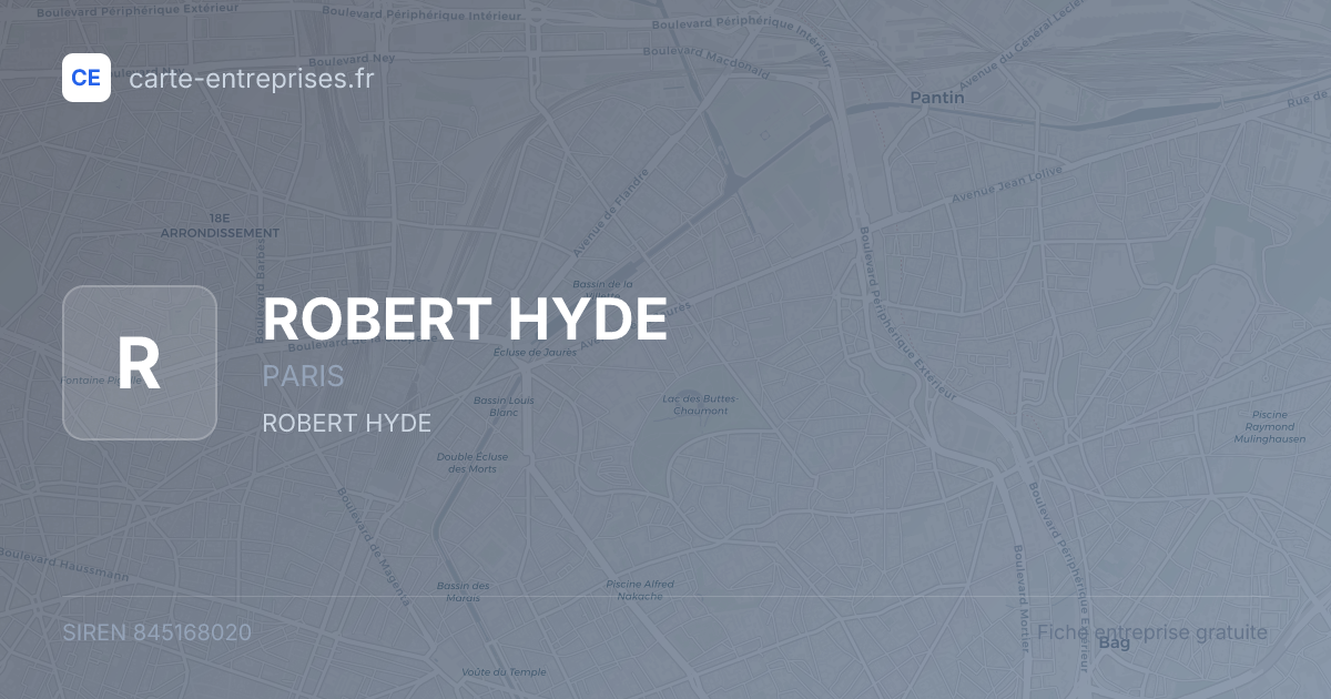 ROBERT HYDE — 845168020 — fiche entreprise