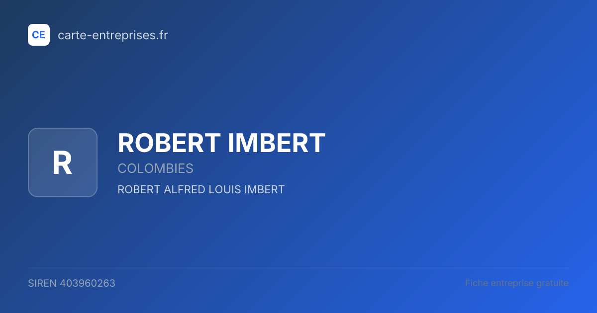 ROBERT IMBERT — 403960263 — fiche entreprise