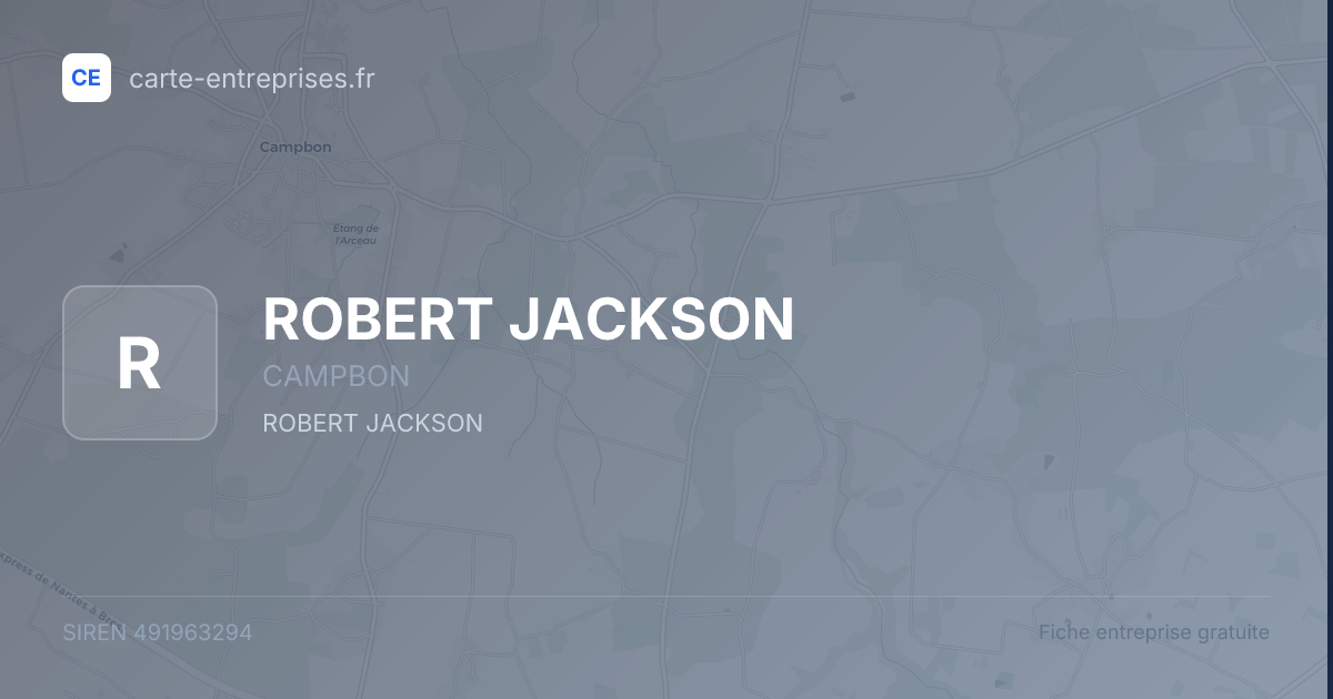 ROBERT JACKSON — 491963294 — fiche entreprise