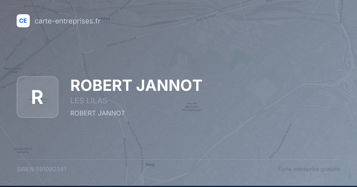 ROBERT JANNOT — 591092341 — fiche entreprise