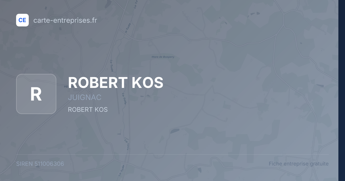 ROBERT KOS — 511006306 — fiche entreprise
