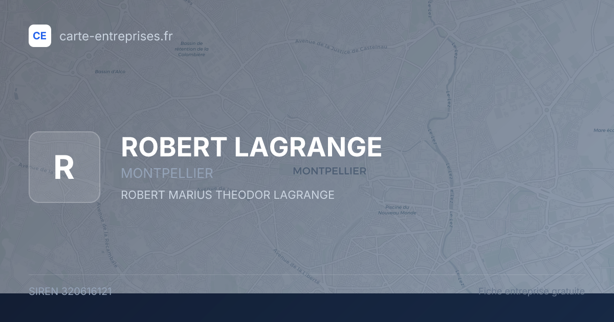 ROBERT LAGRANGE — 320616121 — fiche entreprise