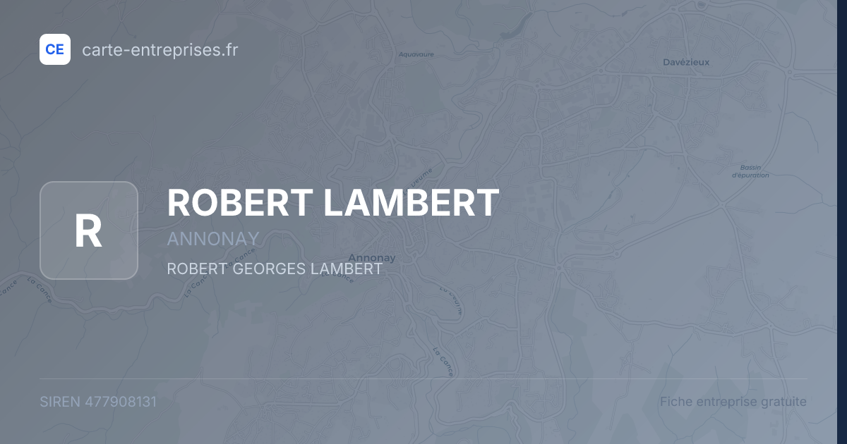 ROBERT LAMBERT — 477908131 — fiche entreprise