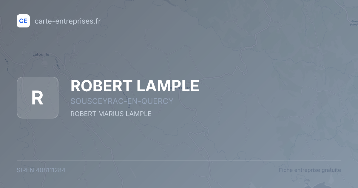 ROBERT LAMPLE — 408111284 — fiche entreprise
