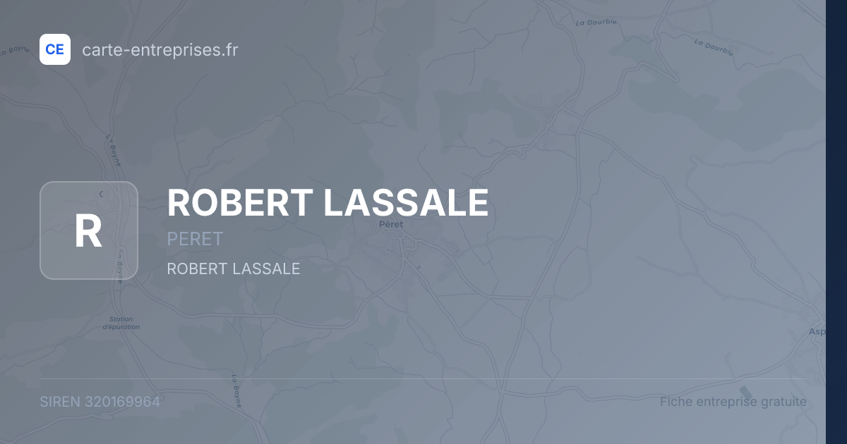 ROBERT LASSALE — 320169964 — fiche entreprise