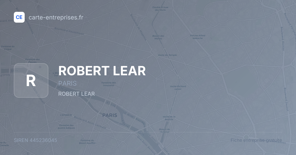 ROBERT LEAR — 445236045 — fiche entreprise