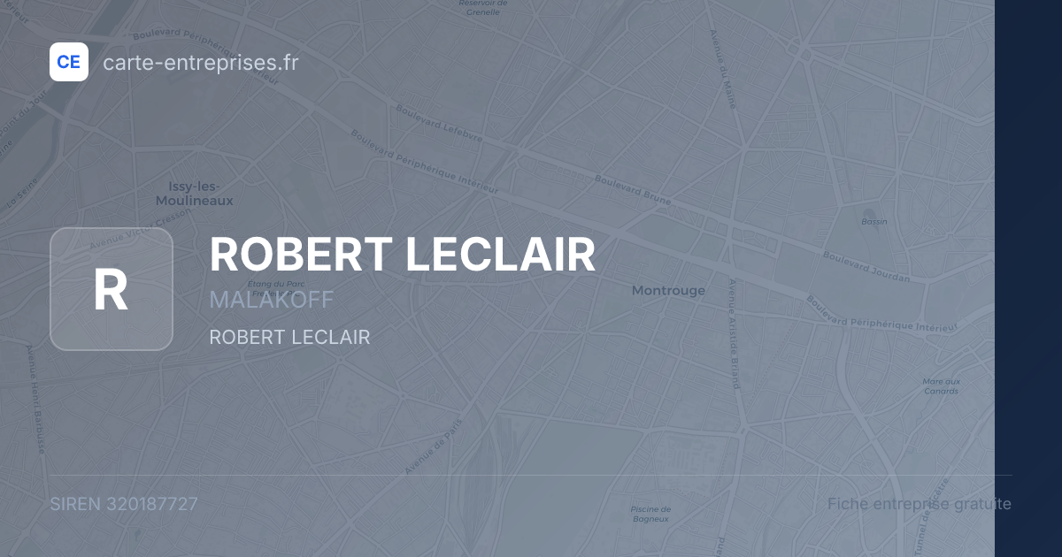 ROBERT LECLAIR — 320187727 — fiche entreprise