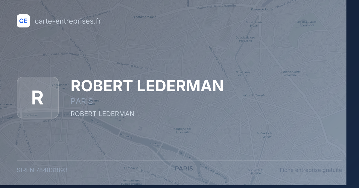 ROBERT LEDERMAN — 784831893 — fiche entreprise