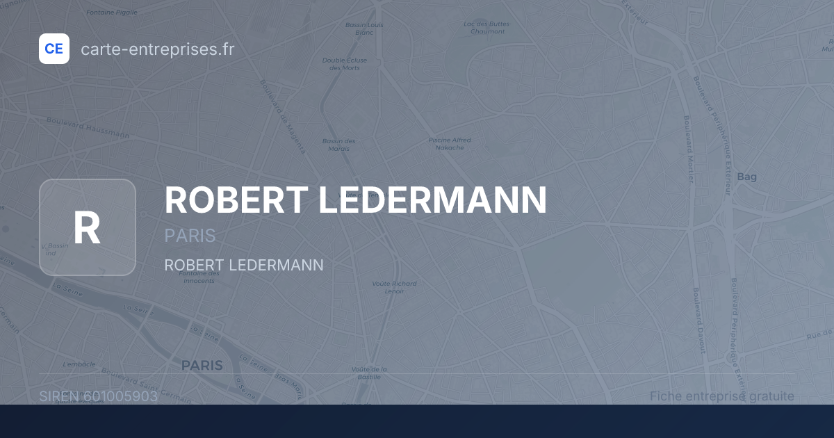 ROBERT LEDERMANN — 601005903 — fiche entreprise
