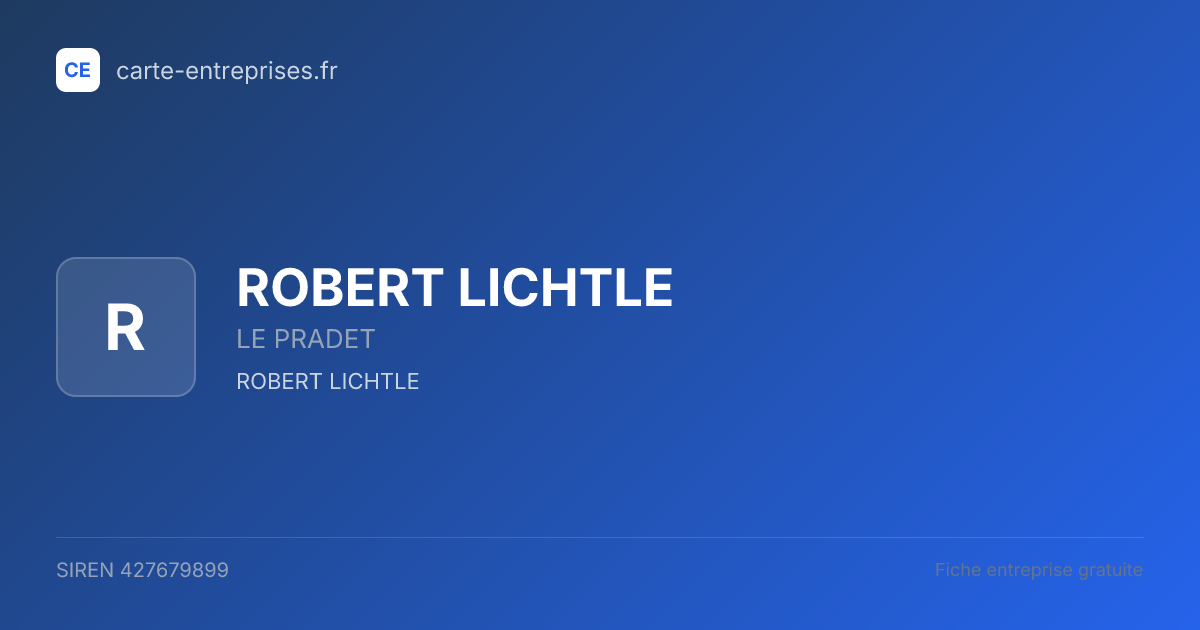 ROBERT LICHTLE — 427679899 — fiche entreprise