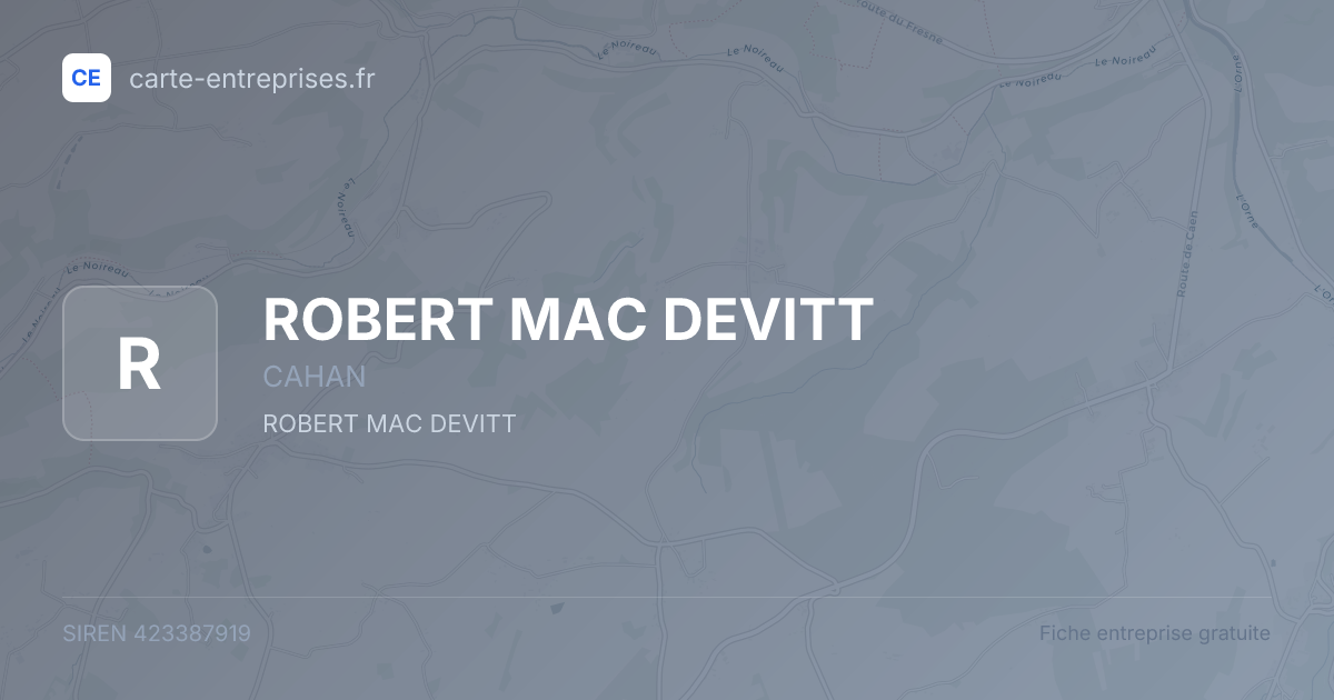 ROBERT MAC DEVITT — 423387919 — fiche entreprise