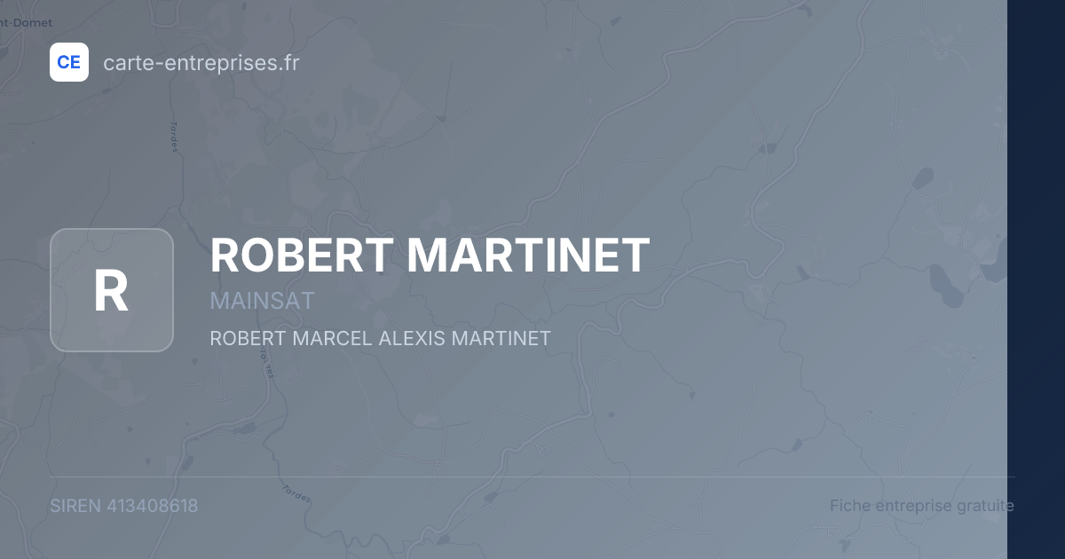 ROBERT MARTINET — 413408618 — fiche entreprise