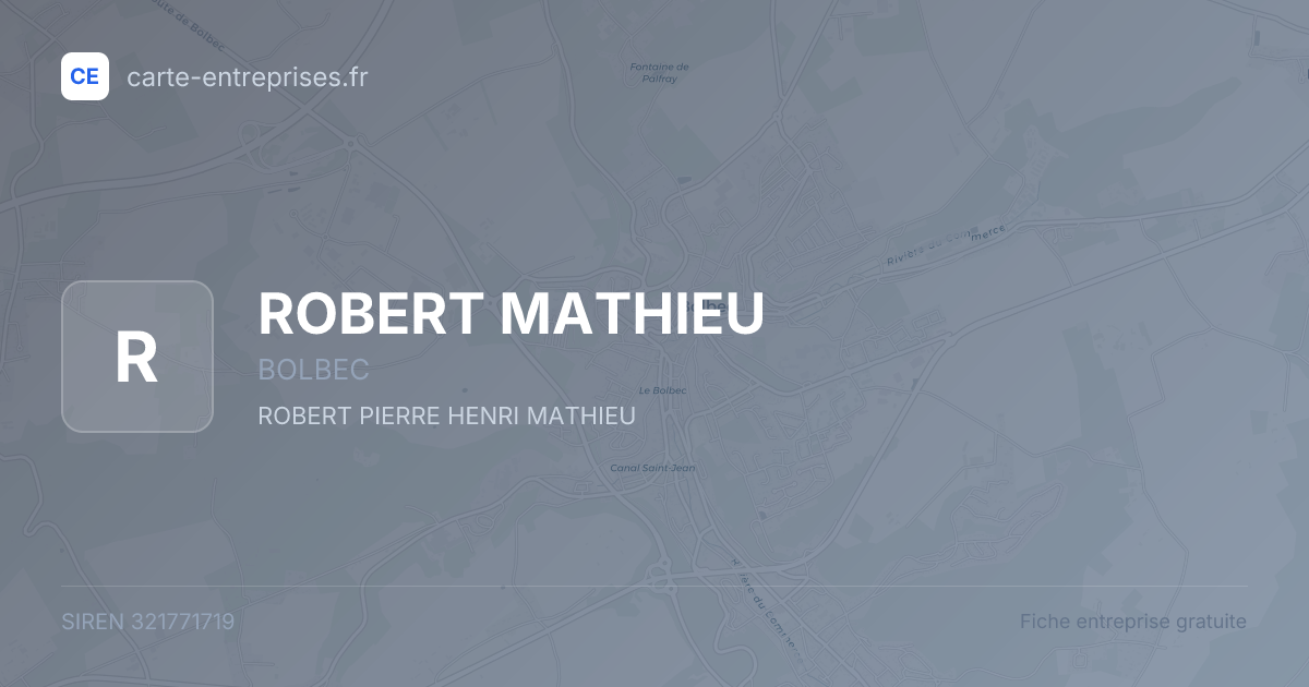ROBERT MATHIEU — 321771719 — fiche entreprise