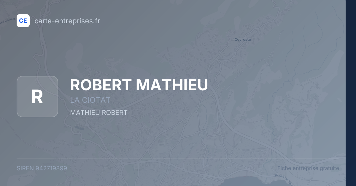 ROBERT MATHIEU — 942719899 — fiche entreprise