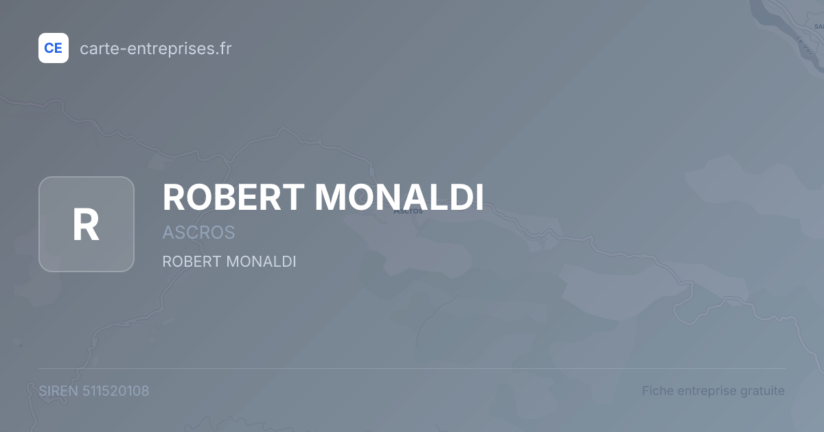 ROBERT MONALDI — 511520108 — fiche entreprise