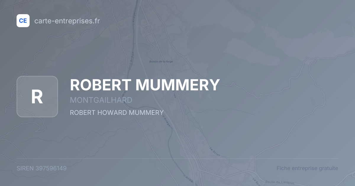 ROBERT MUMMERY — 397596149 — fiche entreprise
