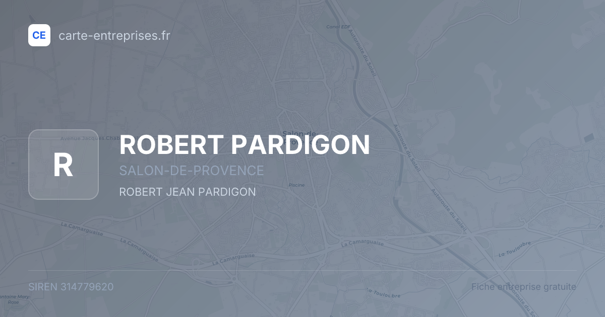 ROBERT PARDIGON — 314779620 — fiche entreprise