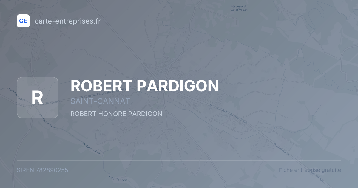 ROBERT PARDIGON — 782890255 — fiche entreprise
