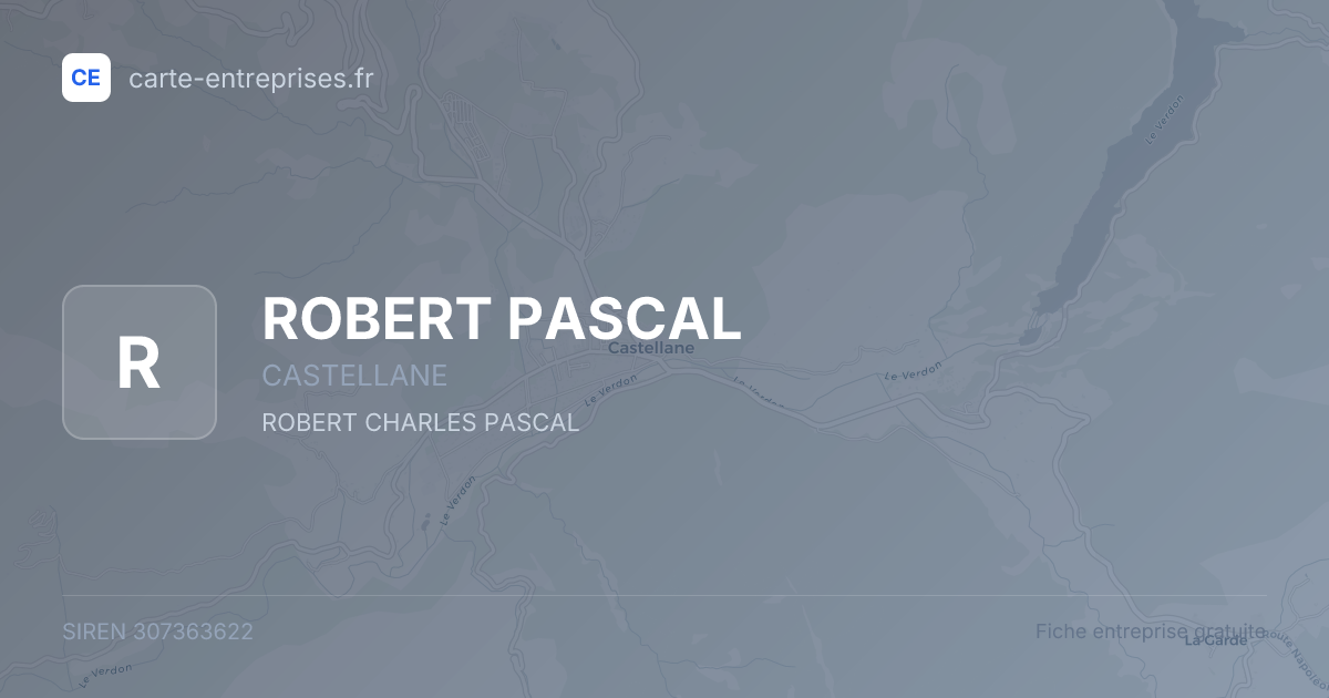 ROBERT PASCAL — 307363622 — fiche entreprise