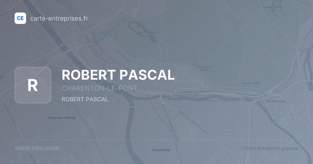 ROBERT PASCAL — 318526696 — fiche entreprise