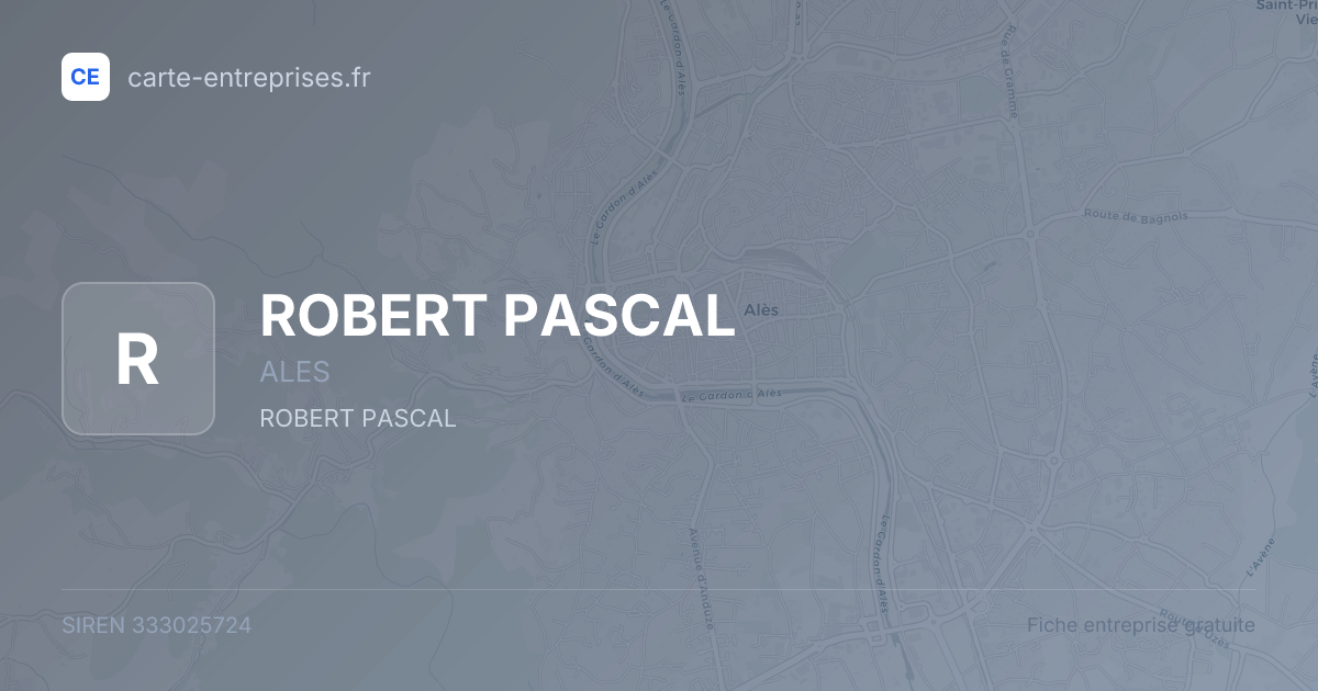ROBERT PASCAL — 333025724 — fiche entreprise