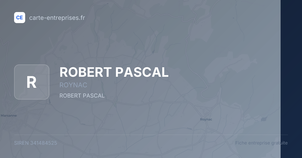 ROBERT PASCAL — 341484525 — fiche entreprise