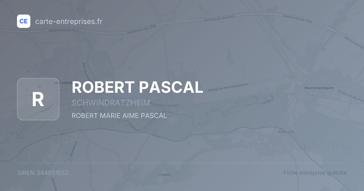 ROBERT PASCAL — 344051552 — fiche entreprise