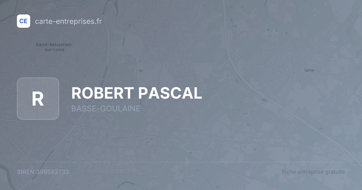 ROBERT PASCAL — 399582733 — fiche entreprise