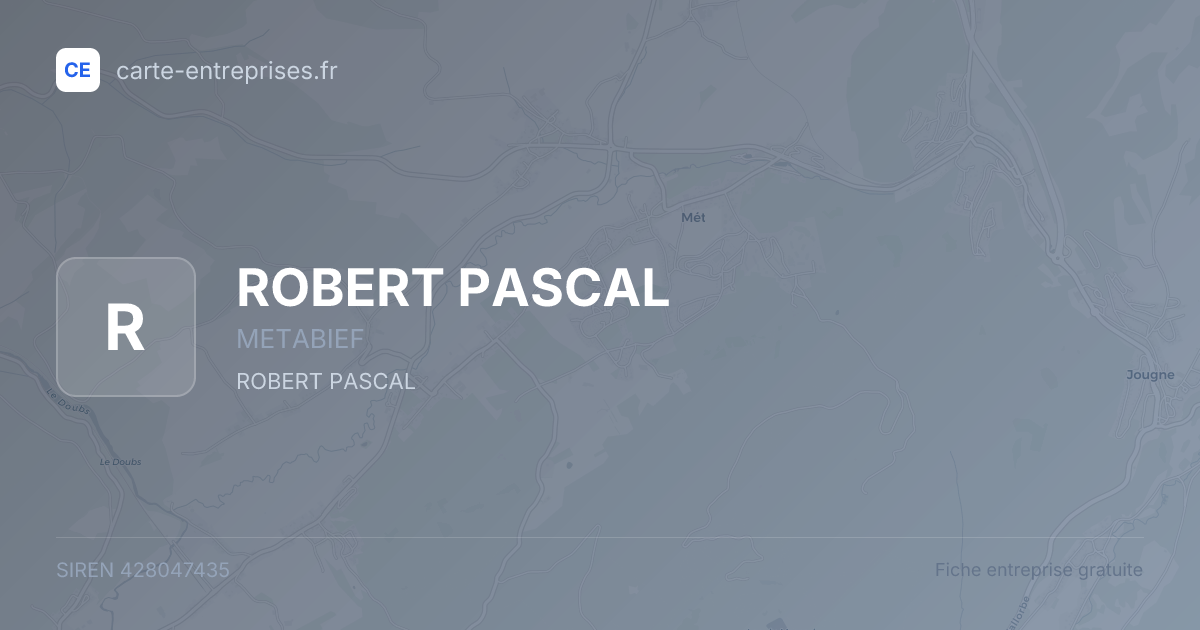 ROBERT PASCAL — 428047435 — fiche entreprise