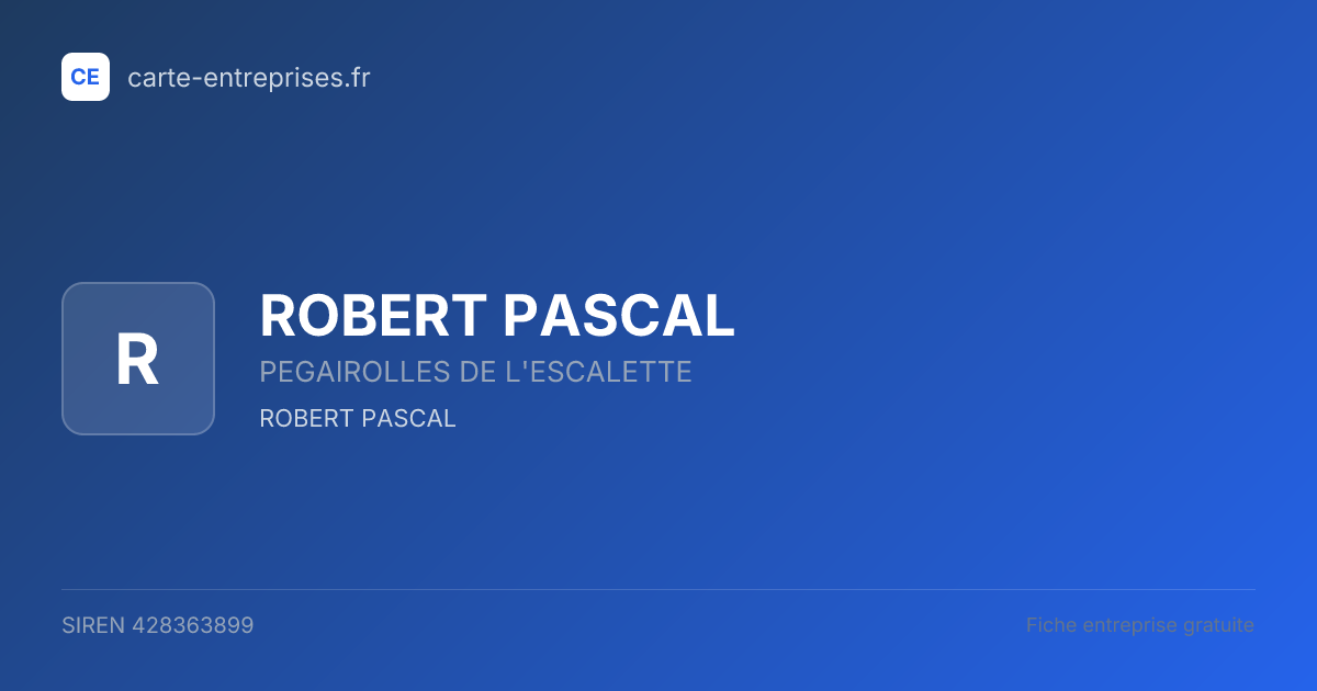 ROBERT PASCAL — 428363899 — fiche entreprise