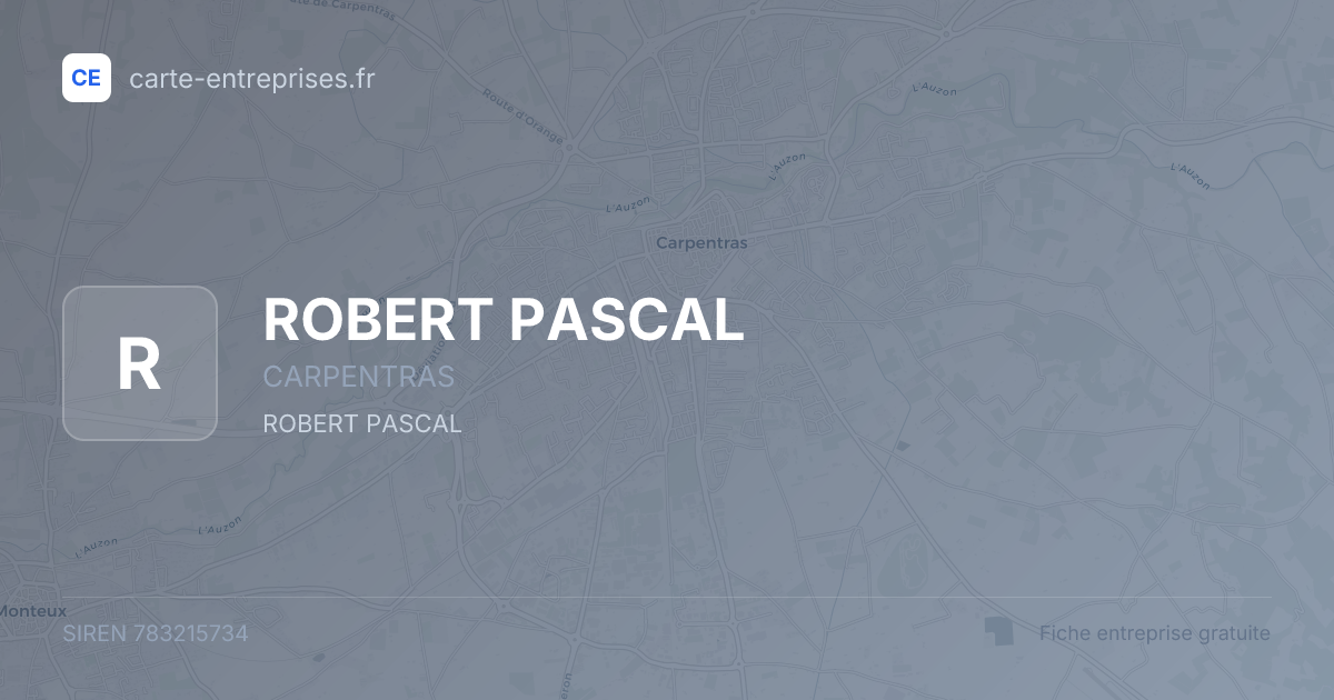 ROBERT PASCAL — 783215734 — fiche entreprise